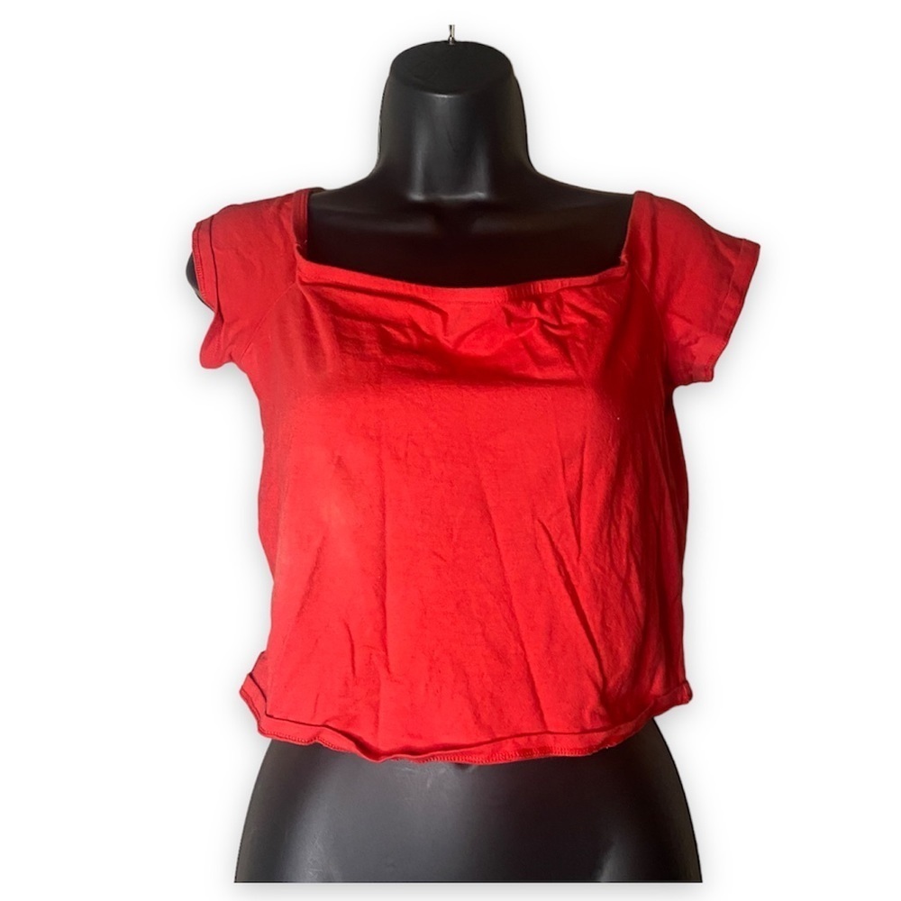 Charlotte Russe off shoulder red crop top